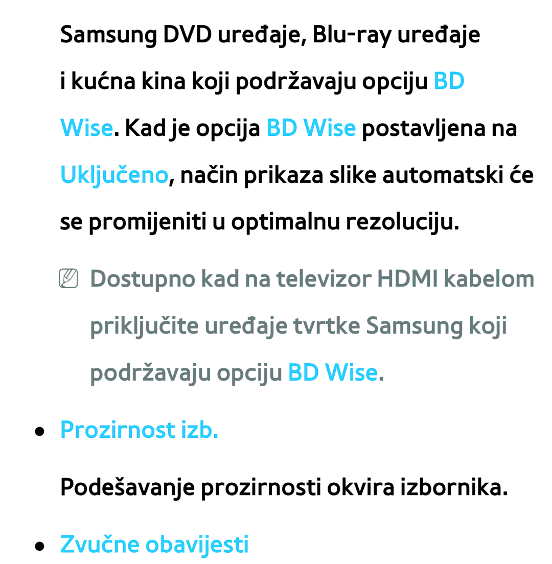 Samsung UE46ES8000SXXH, UE55ES8000SXXH, UE55ES7000SXXH, UE46ES7000SXXH, UE65ES8000SXXH, UE40ES8000SXXH manual Prozirnost izb 