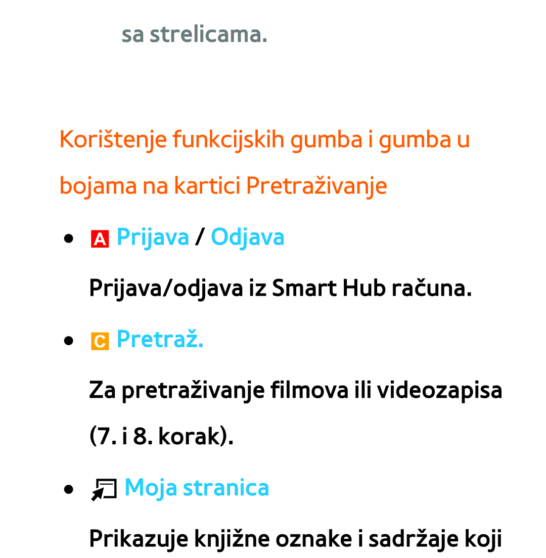 Samsung UE55ES7000SXXH, UE55ES8000SXXH, UE46ES8000SXXH, UE46ES7000SXXH, UE65ES8000SXXH Sa strelicama, Pretraž, TMoja stranica 