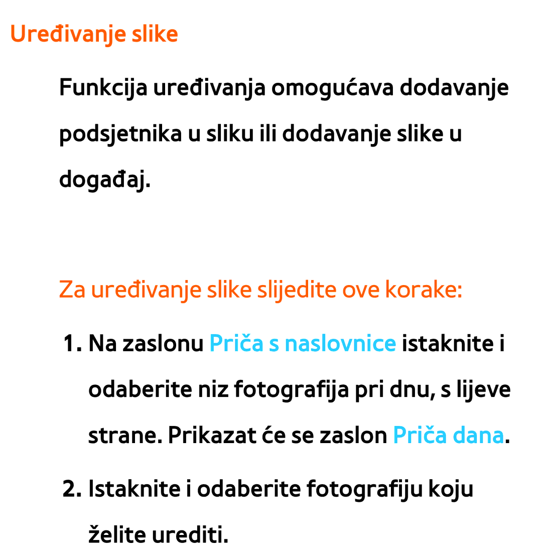 Samsung UE75ES9000SXXH, UE55ES8000SXXH, UE55ES7000SXXH manual Uređivanje slike, Za uređivanje slike slijedite ove korake 