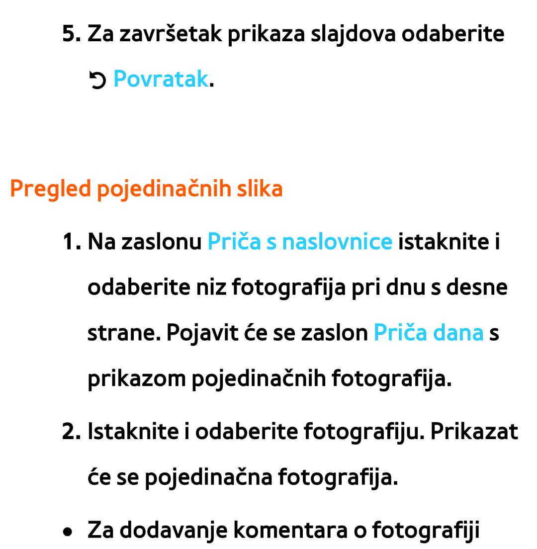 Samsung UE55ES8000SXXH, UE55ES7000SXXH, UE46ES8000SXXH, UE46ES7000SXXH, UE65ES8000SXXH manual Pregled pojedinačnih slika 