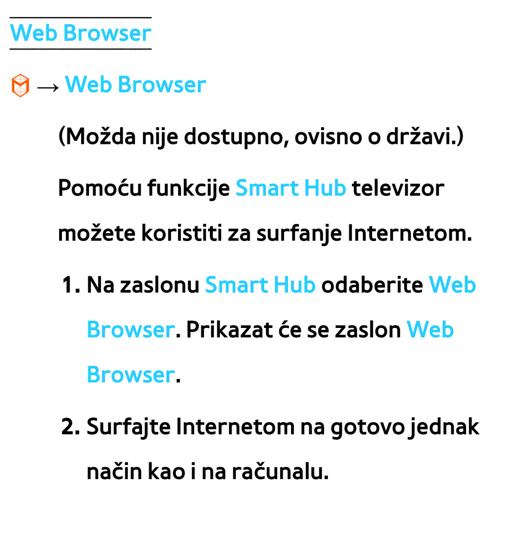 Samsung UE40ES7000SXXH, UE55ES8000SXXH, UE55ES7000SXXH, UE46ES8000SXXH, UE46ES7000SXXH manual Web Browser → Web Browser 