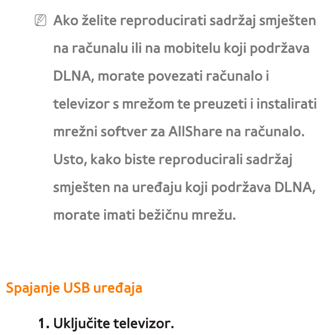 Samsung UE65ES8000SXXH, UE55ES8000SXXH, UE55ES7000SXXH, UE46ES8000SXXH, UE46ES7000SXXH, UE40ES8000SXXH Spajanje USB uređaja 