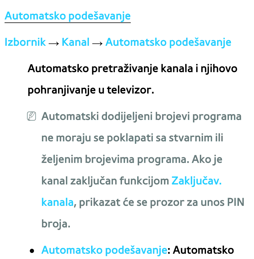 Samsung UE40ES8000SXXH, UE55ES8000SXXH, UE55ES7000SXXH, UE46ES8000SXXH, UE46ES7000SXXH manual Automatsko podešavanje Automatsko 