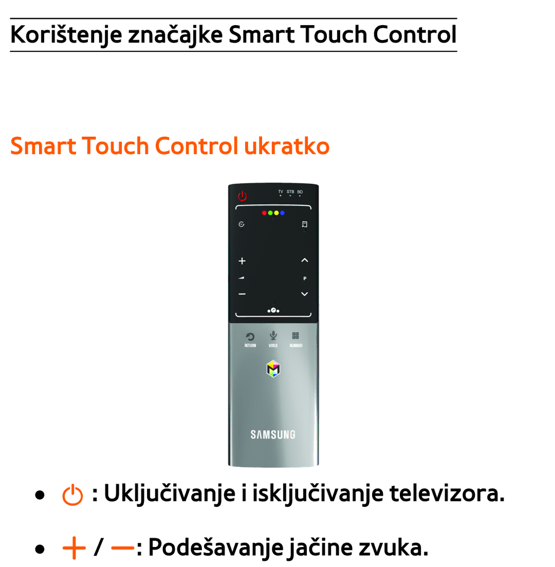 Samsung UE55ES7000SXXH, UE55ES8000SXXH, UE46ES8000SXXH, UE46ES7000SXXH, UE65ES8000SXXH manual Smart Touch Control ukratko 