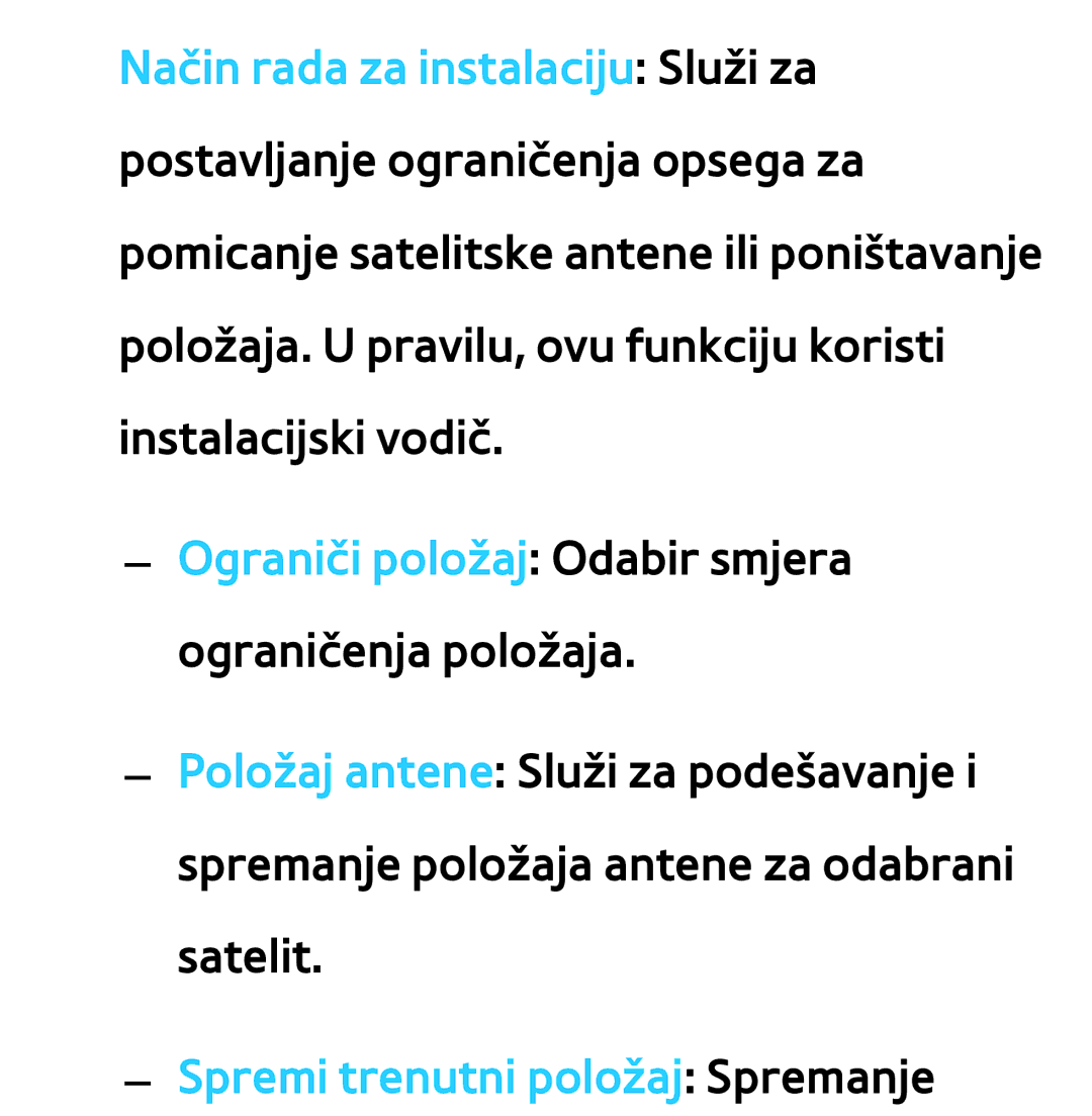 Samsung UE75ES9000SXXH, UE55ES8000SXXH, UE55ES7000SXXH, UE46ES8000SXXH, UE46ES7000SXXH manual Spremi trenutni položaj Spremanje 