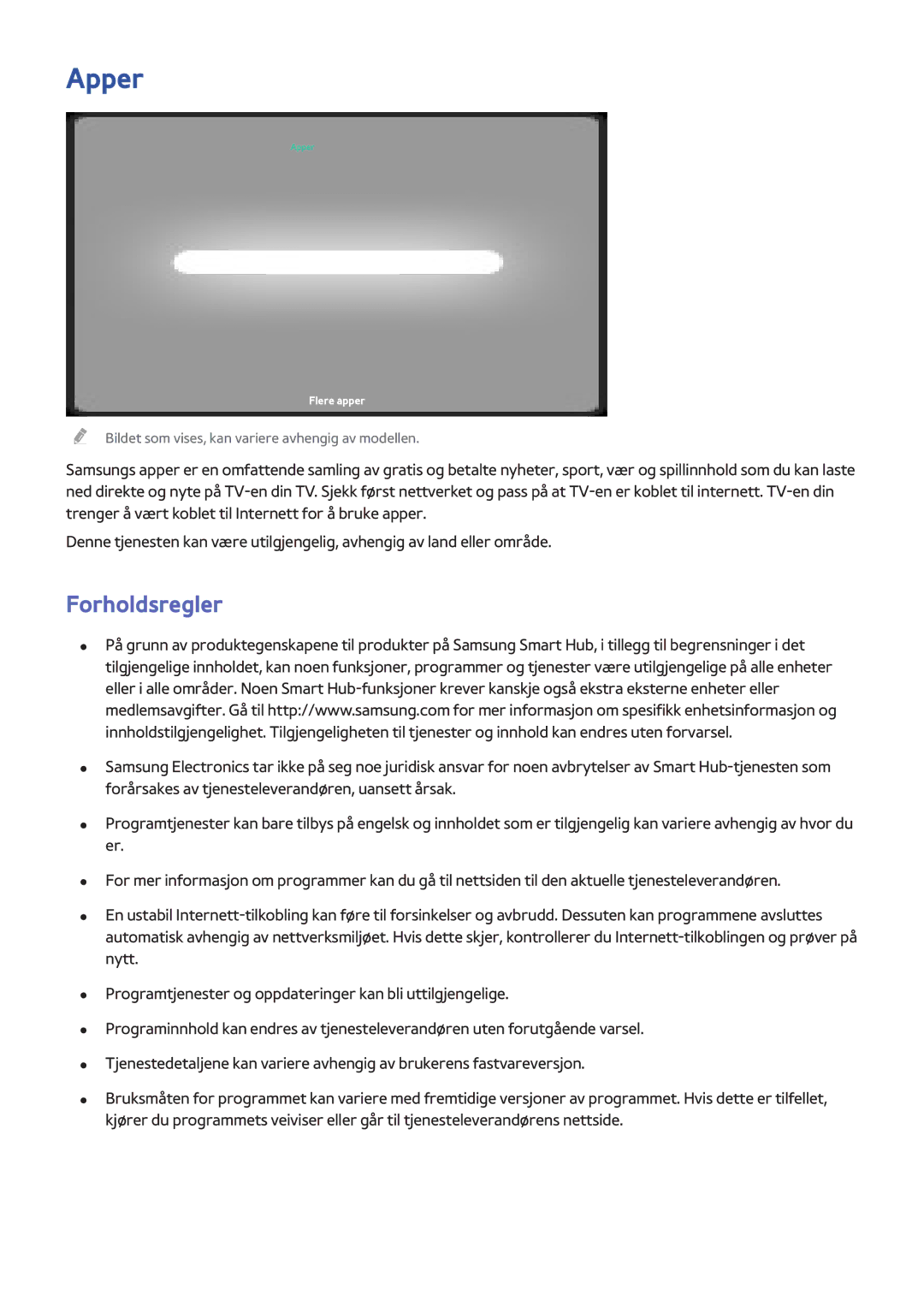 Samsung UE32F5505AKXXE, UE55F6345SBXXE, UE40F6755SBXXE, UE32F6475SBXXE, UE42F5305AKXXE, UE50F6475SBXXE Apper, Forholdsregler 