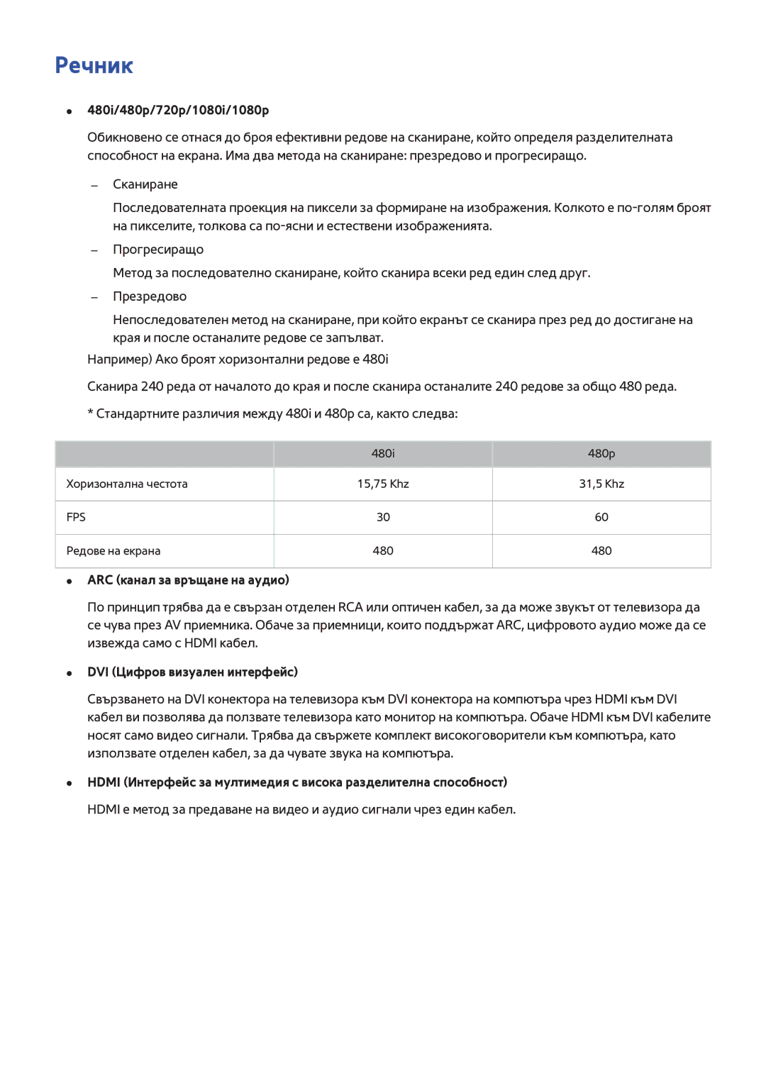 Samsung UE40H5500AWXXH Речник, 480i/480p/720p/1080i/1080p, ARC канал за връщане на аудио, DVI Цифров визуален интерфейс 