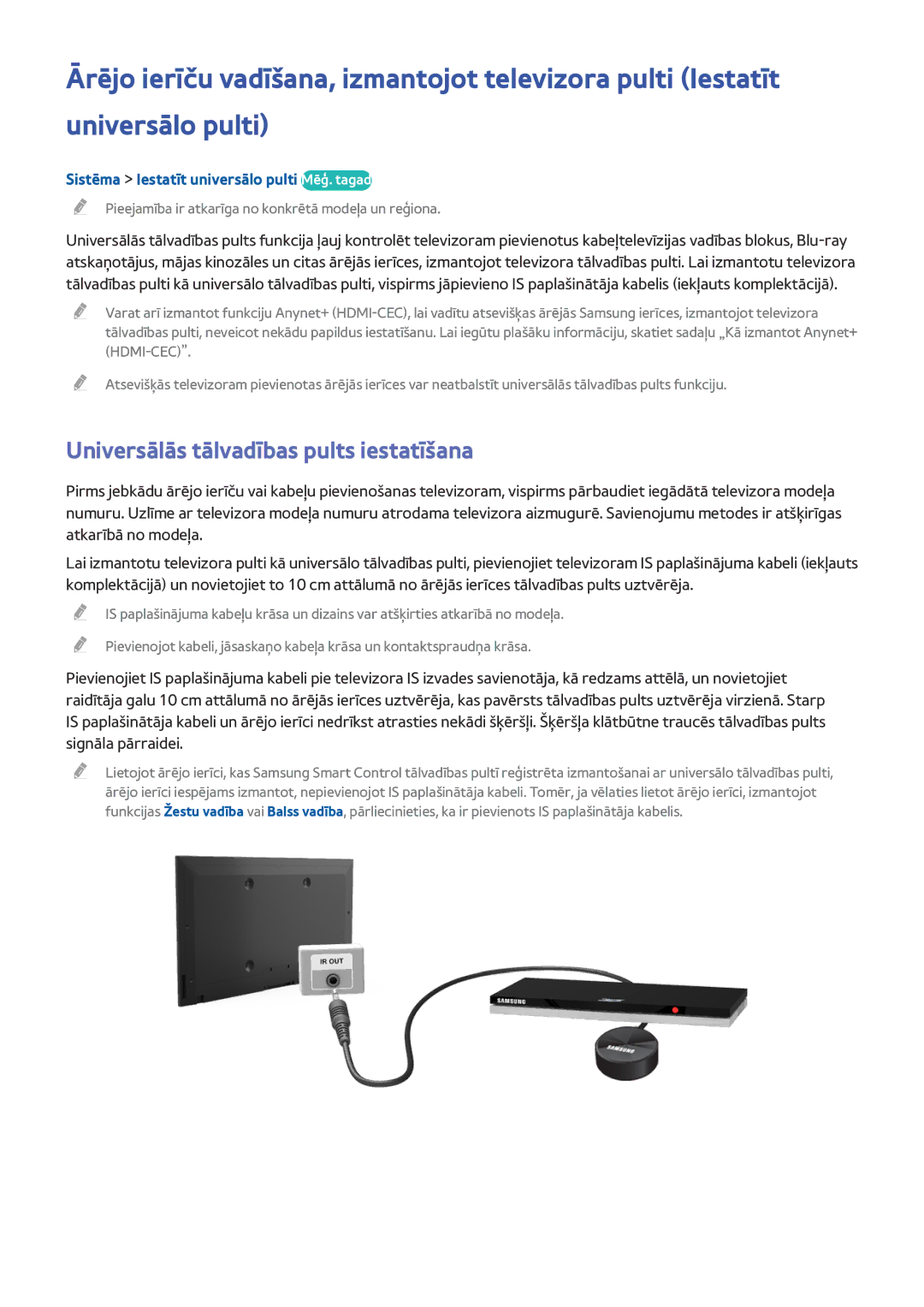 Samsung UE55H6650STXXH manual Universālās tālvadības pults iestatīšana, Sistēma Iestatīt universālo pulti Mēģ. tagad 