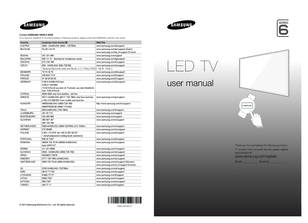 Samsung UE48H6875SUXXE, UE55H6875SUXXE manual Led Tv 