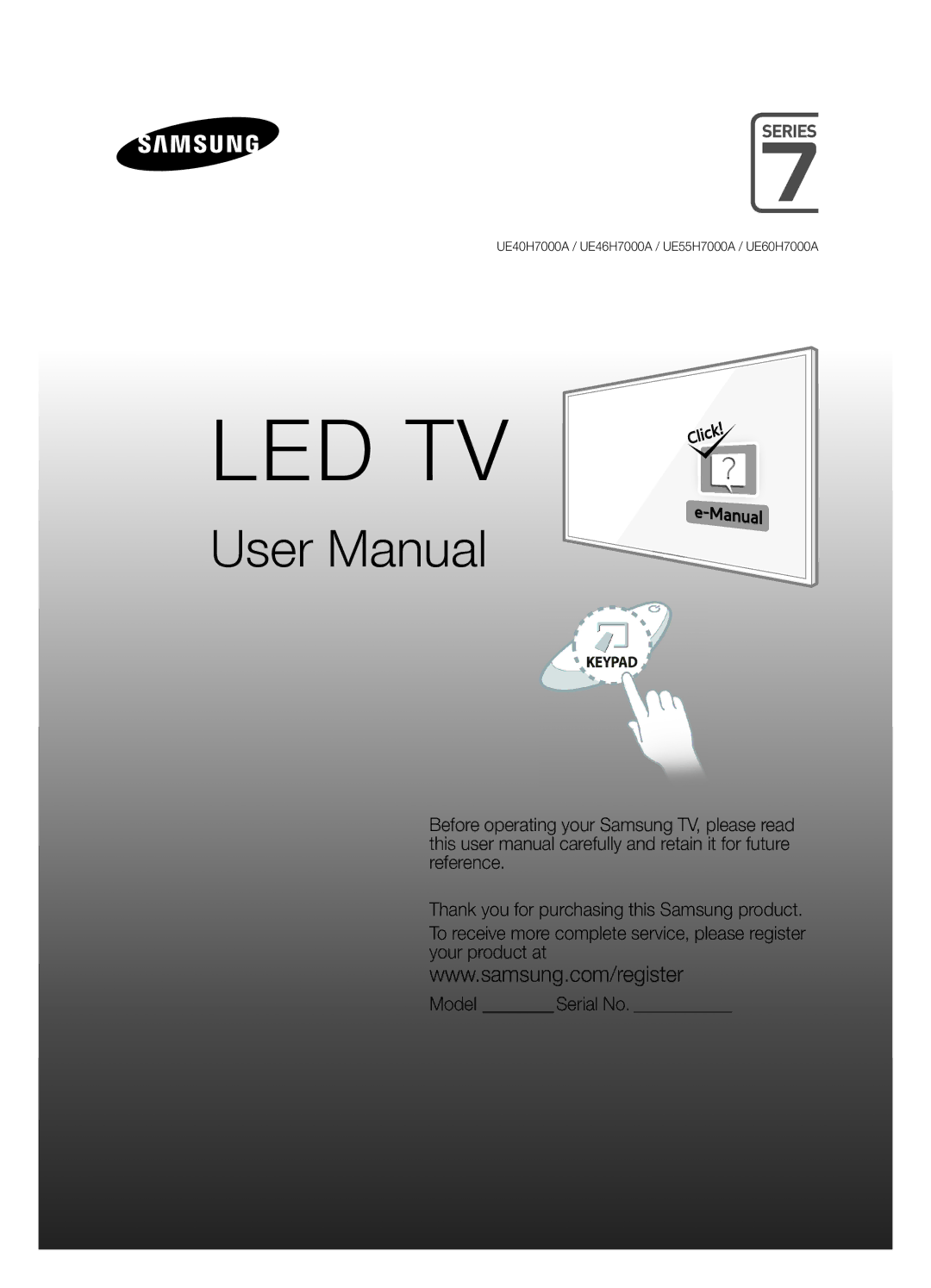 Samsung UE60H7000ATXUZ, UE55H7000ATXRU, UE55H7000ATXUZ, UE46H7000ATXUZ, UE40H7000ATXMS, UE46H7000ATXRU, UE60H7000ATXMS Led Tv 