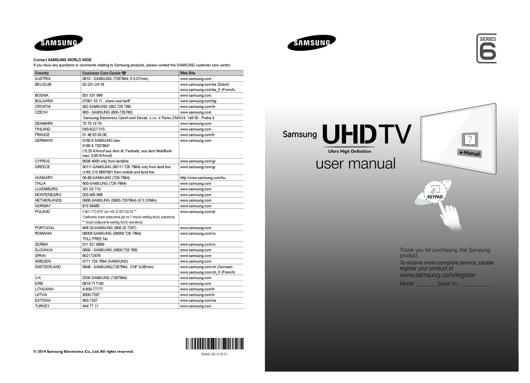 Samsung UE50HU6900SXZG, UE55HU6900SXTK, UE40HU6900SXXH, UE55HU6900SXXH, UE50HU6900SXTK manual Ultra High Definition 