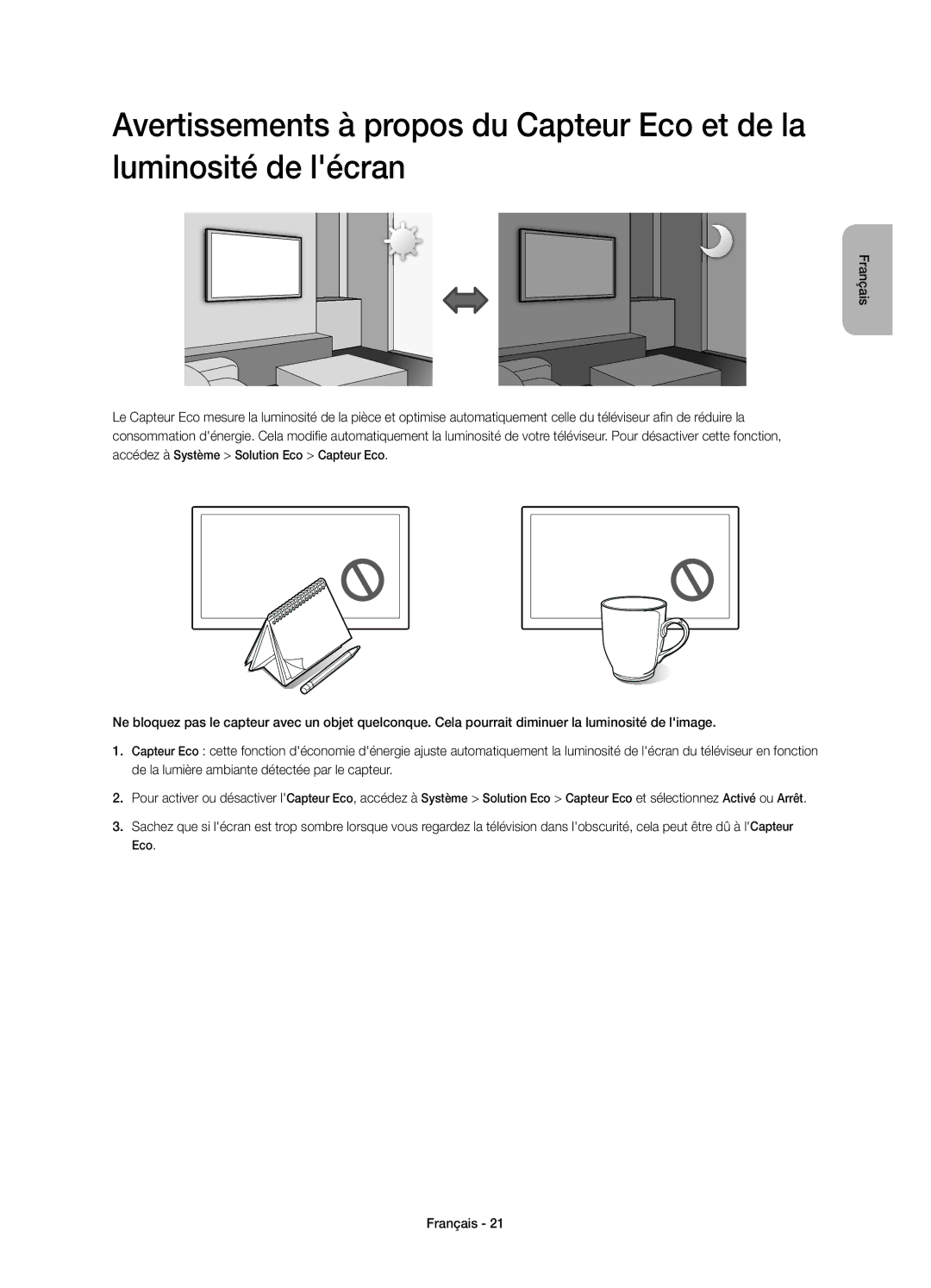 Samsung UE55HU6900SXXC, UE50HU6900SXXC, UE40HU6900SXXC manual Français 