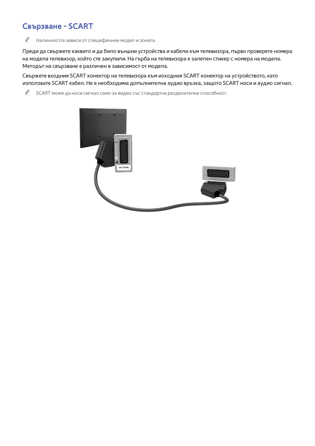 Samsung UE55HU7100SXXH, UE55HU7200SXXH, UE40HU6900SXXH, UE55HU7500LXXH, UE55HU6900SXXH, UE48HU7500LXXH manual Свързване Scart 