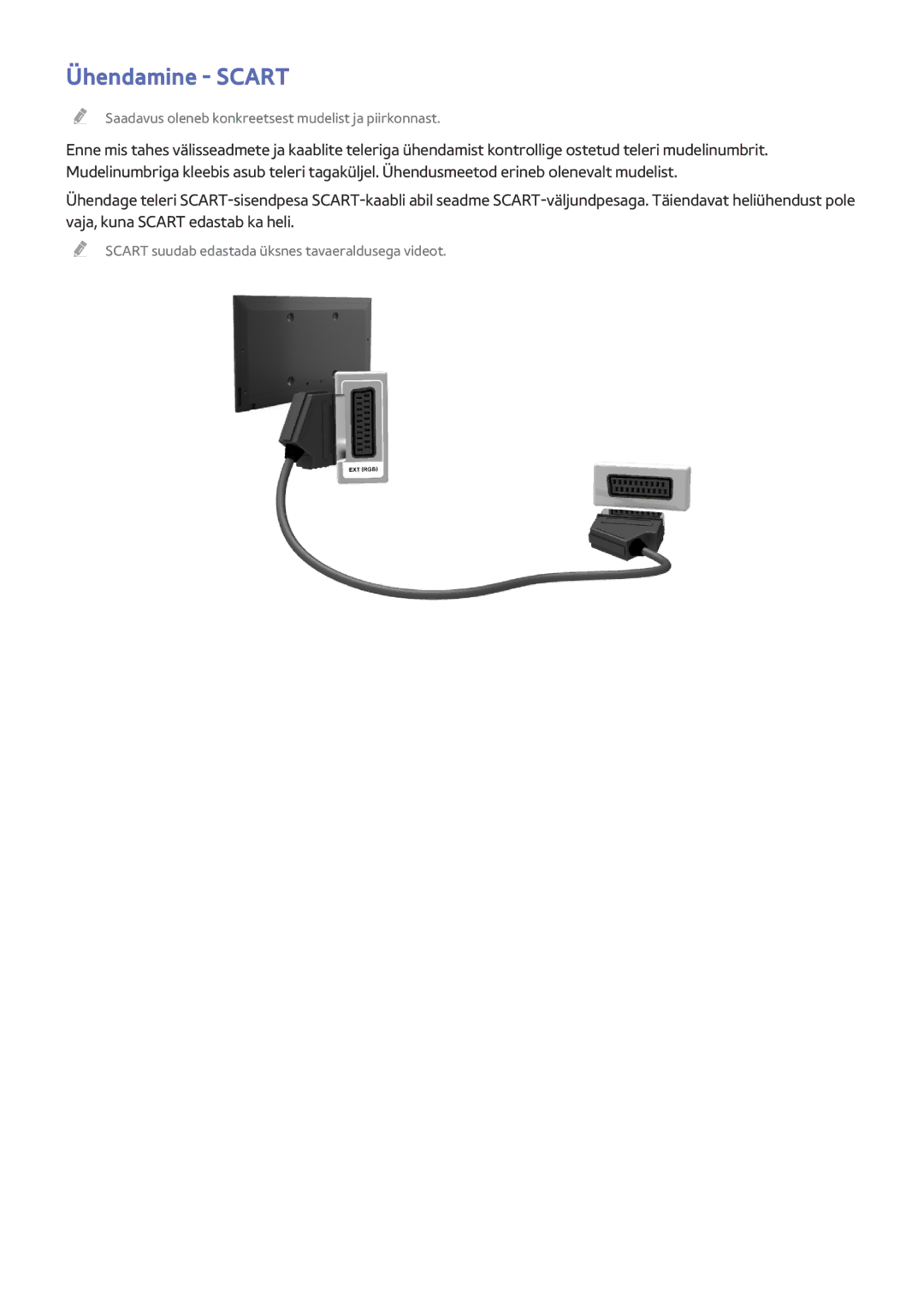 Samsung UE55HU8500TXXH, UE55HU7200SXXH, UE65HU7200SXZG, UE65HU7200SXXH, UE55HU6900SXZG, UE55HU7500TXXH manual Ühendamine Scart 