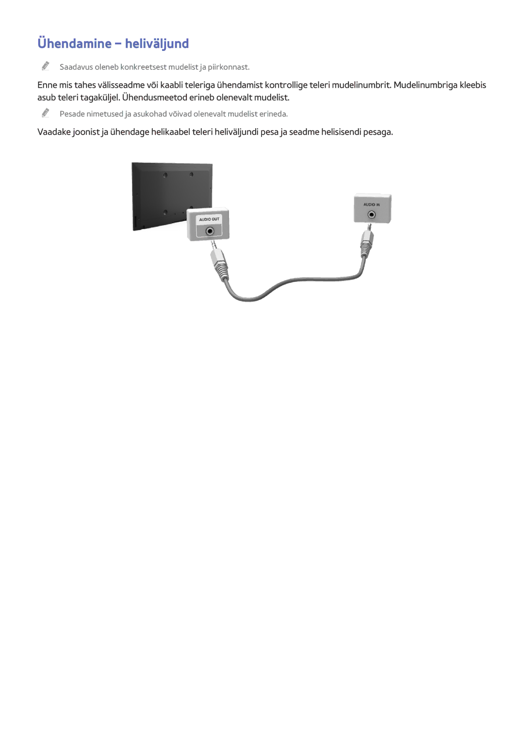 Samsung UE65HU8200TXXH, UE55HU7200SXXH, UE65HU7200SXZG, UE65HU7200SXXH, UE55HU6900SXZG, UE55HU7500TXXH Ühendamine heliväljund 