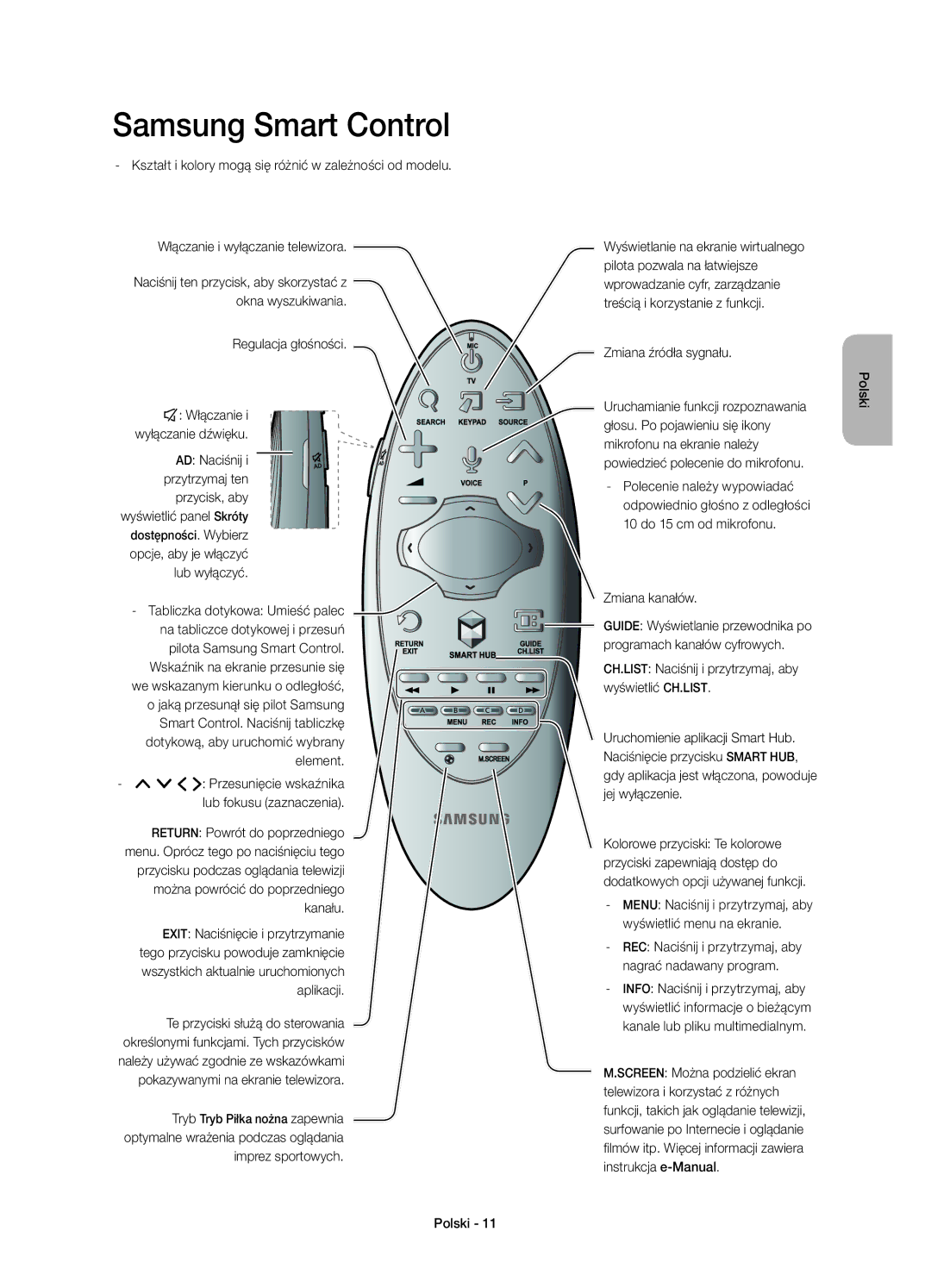 Samsung UE65HU7200SXZG manual Regulacja głośności, Tabliczka dotykowa Umieść palec, Wskaźnik na ekranie przesunie się 