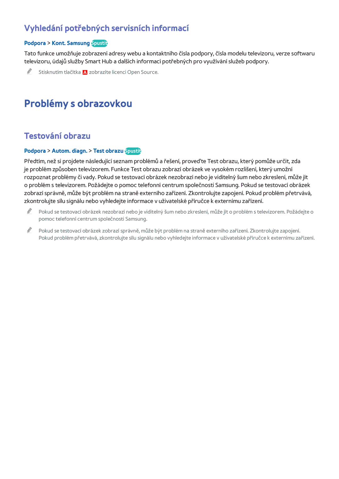 Samsung UE55HU7500LXXC, UE55HU7590LXZG Problémy s obrazovkou, Vyhledání potřebných servisních informací, Testování obrazu 