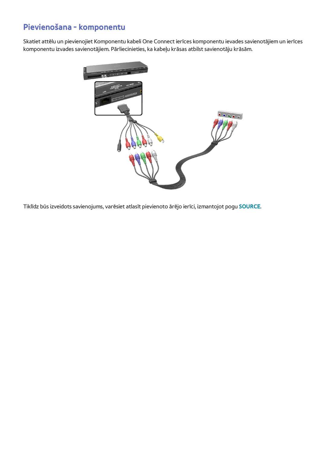 Samsung UE55HU8500TXXH, UE78HU8500TXXH, UE65HU8500TXXH manual Pievienošana komponentu 