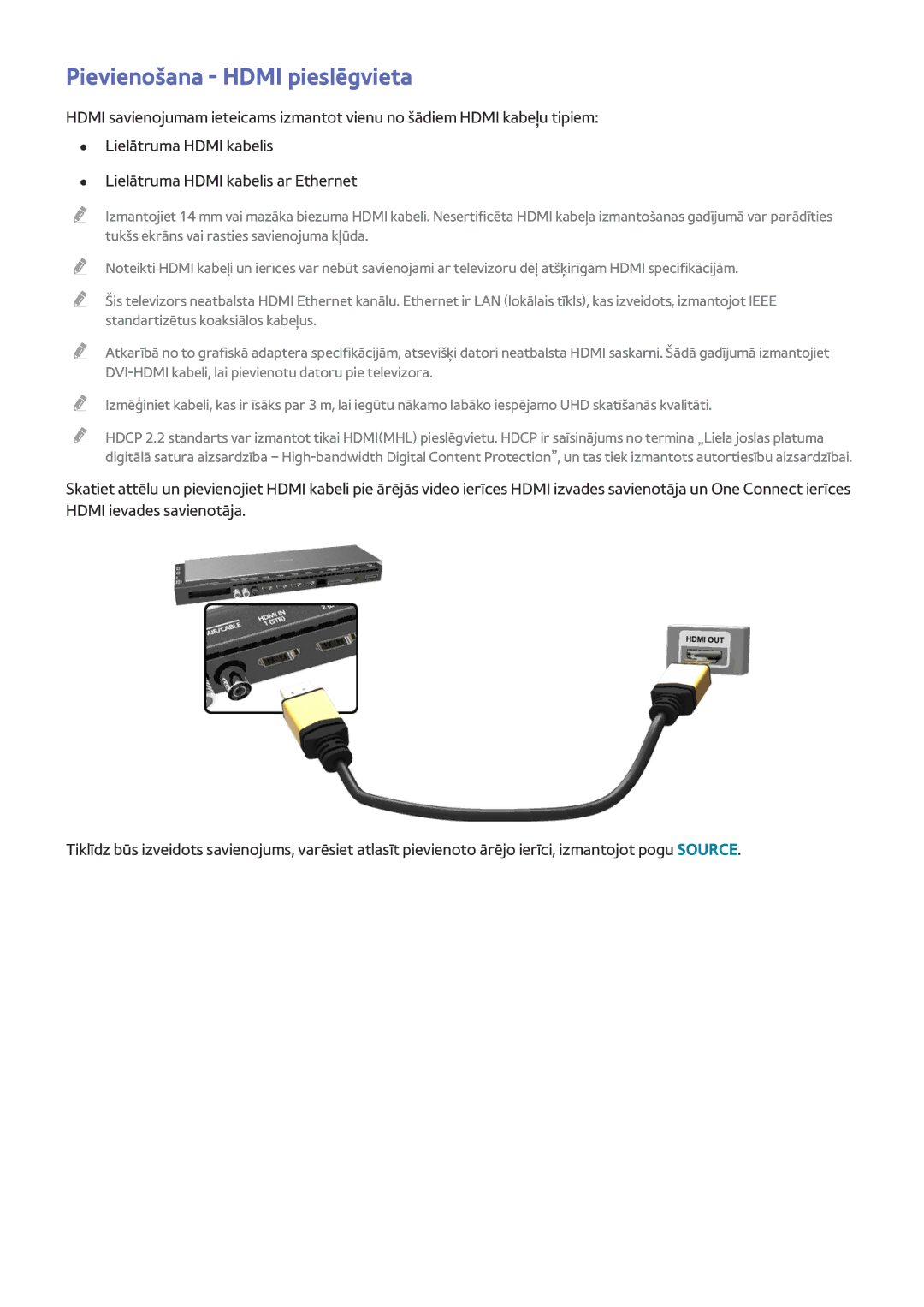 Samsung UE78HU8500TXXH, UE55HU8500TXXH, UE65HU8500TXXH manual Pievienošana Hdmi pieslēgvieta 