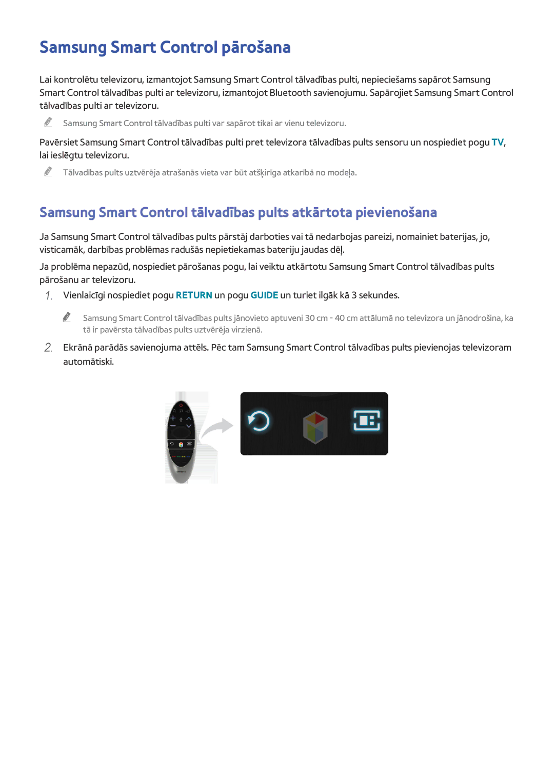 Samsung UE65HU8500TXXH, UE55HU8500TXXH, UE78HU8500TXXH manual Samsung Smart Control pārošana 