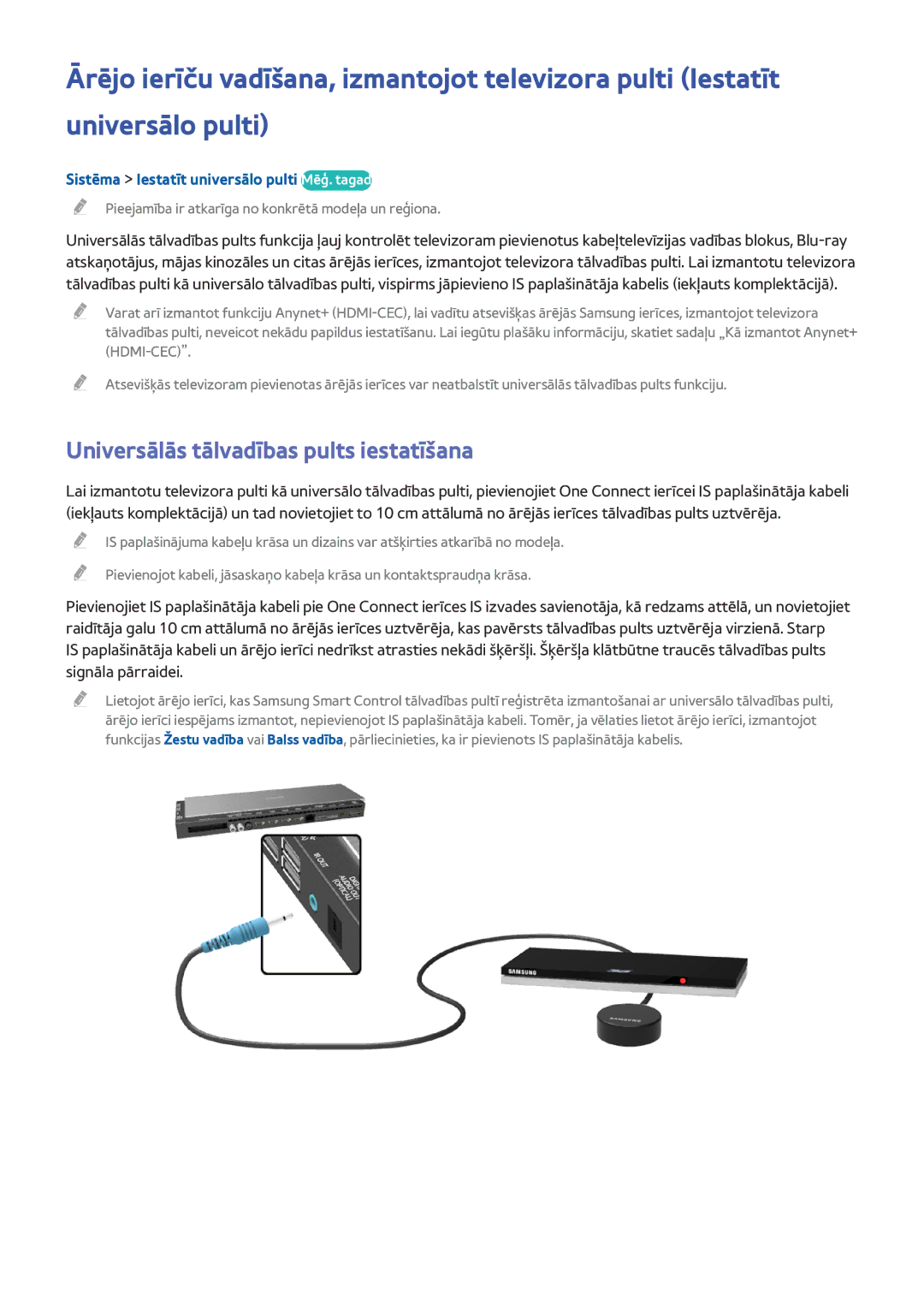 Samsung UE55HU8500TXXH manual Universālās tālvadības pults iestatīšana, Sistēma Iestatīt universālo pulti Mēģ. tagad 