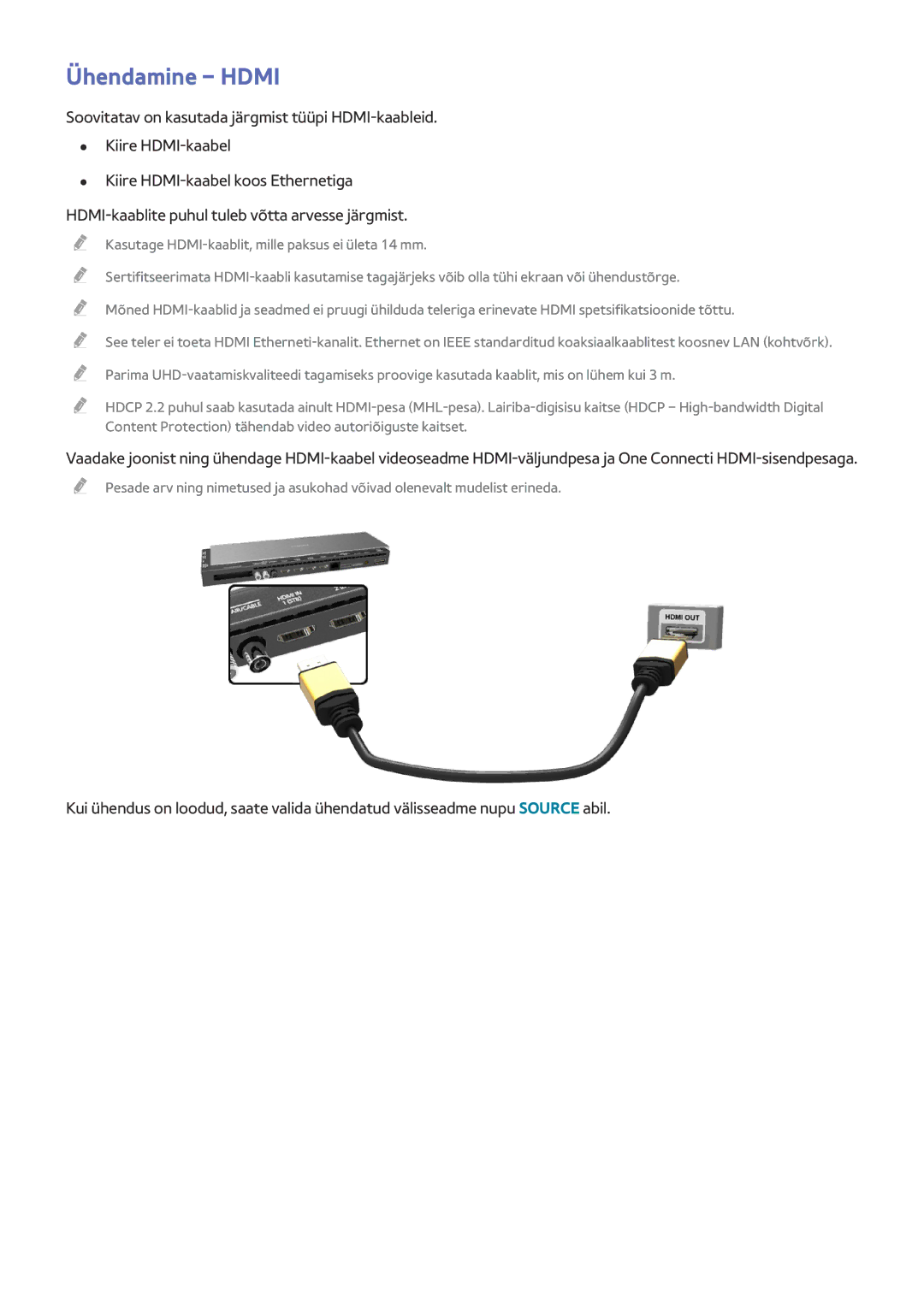 Samsung UE65HU8500TXXH, UE55HU8500TXXH, UE78HU8500TXXH manual Ühendamine Hdmi 