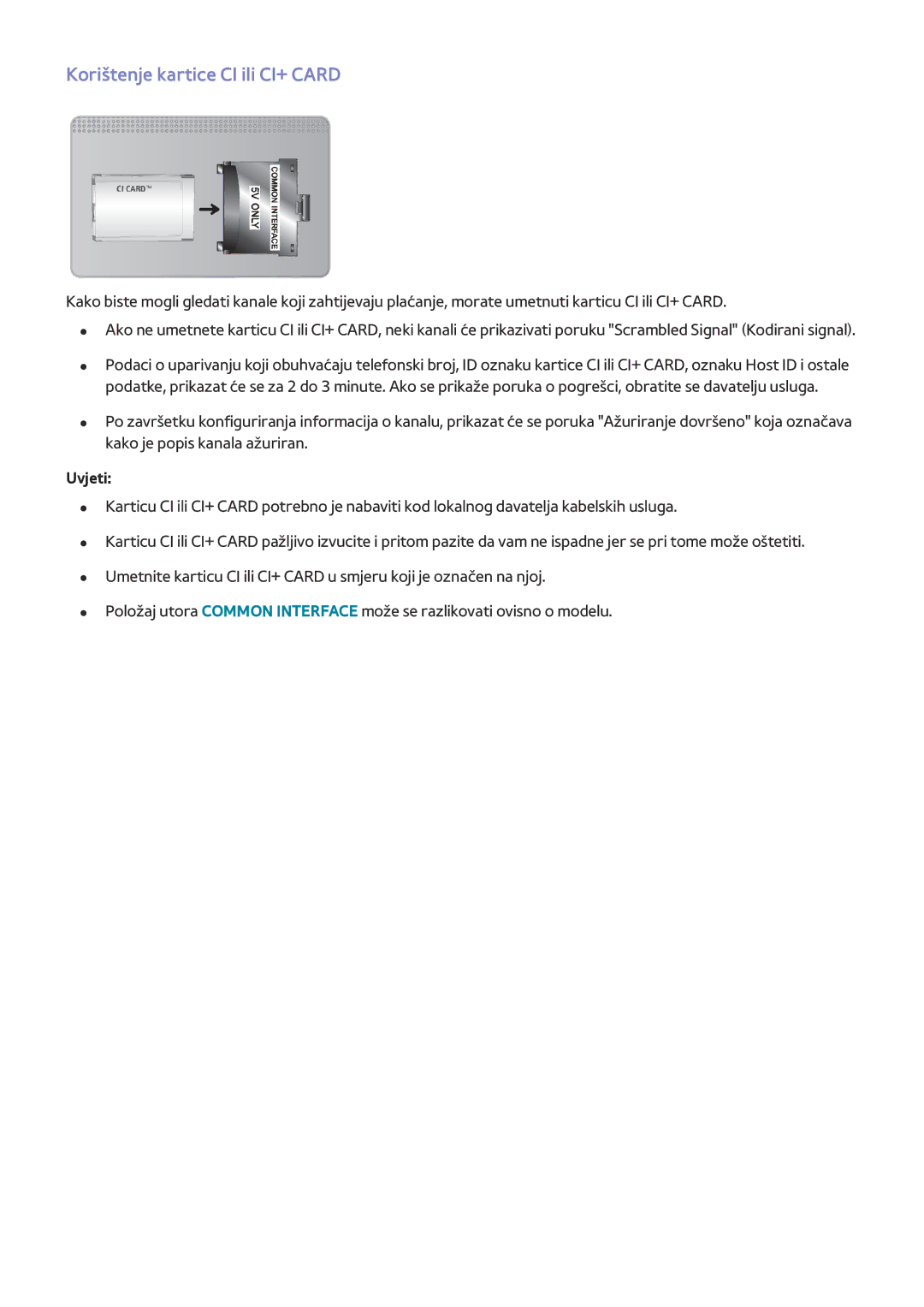 Samsung UE55HU8500TXXH, UE78HU8500TXXH, UE65HU8500TXXH manual Uvjeti 