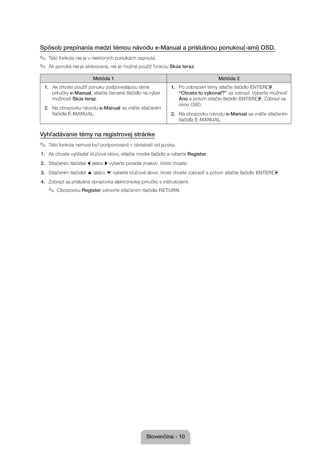 Samsung UE60J6100AWXBT, UE55J6100AWXZF, UE50J6100AWXZF manual Vyhľadávanie témy na registrovej stránke, Tlačidla E-MANUAL 