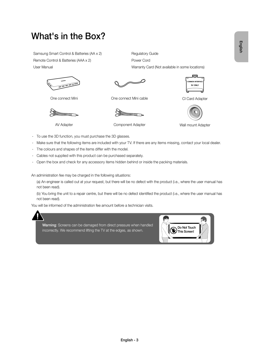 Samsung UE55JS8000TXZT manual Whats in the Box?, One connect Mini One connect Mini cable 