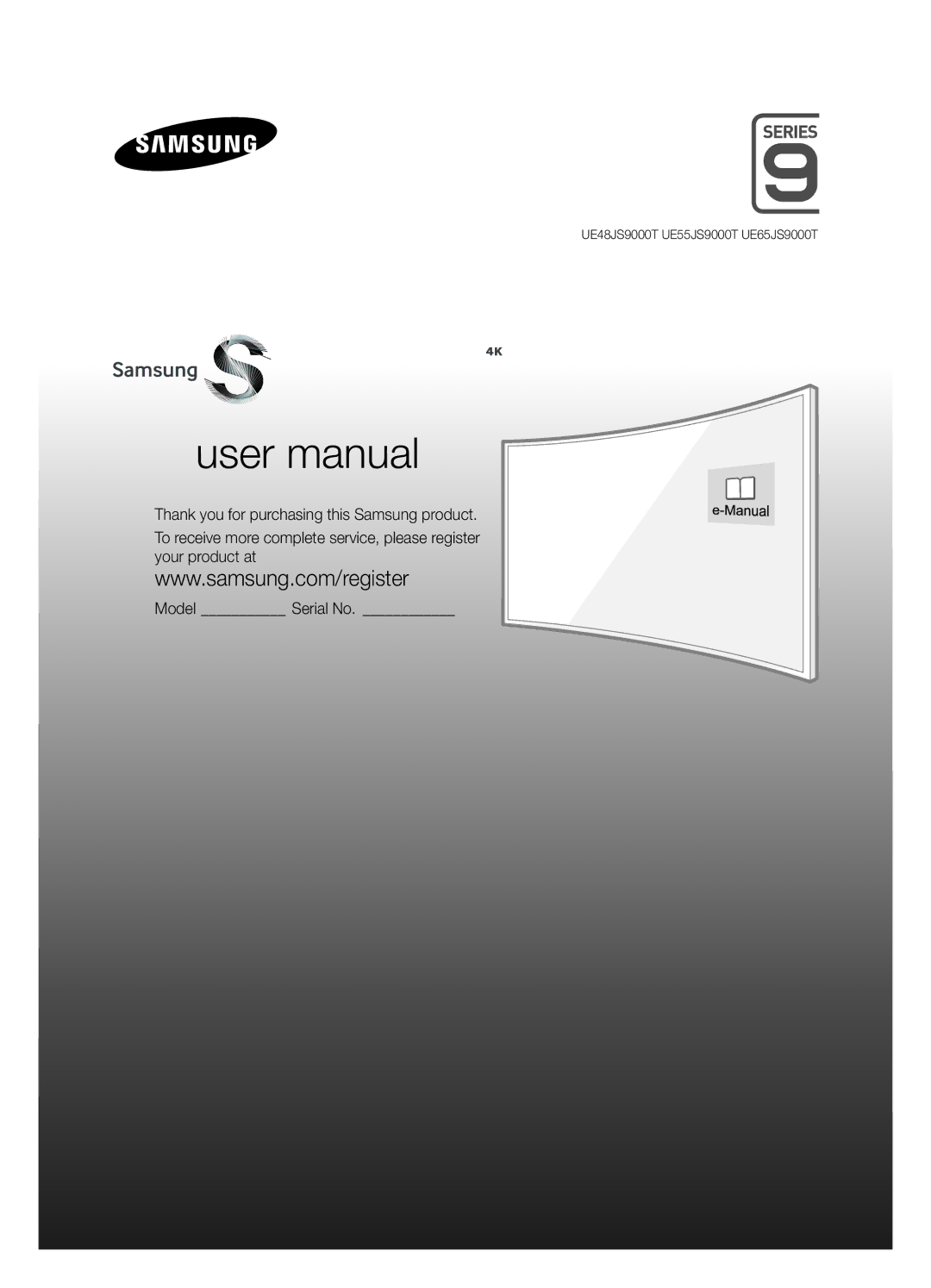 Samsung UE48JS9000TXRU, UE55JS9000TXRU, UE65JS9000TXRU manual UE48JS9000T UE55JS9000T UE65JS9000T 