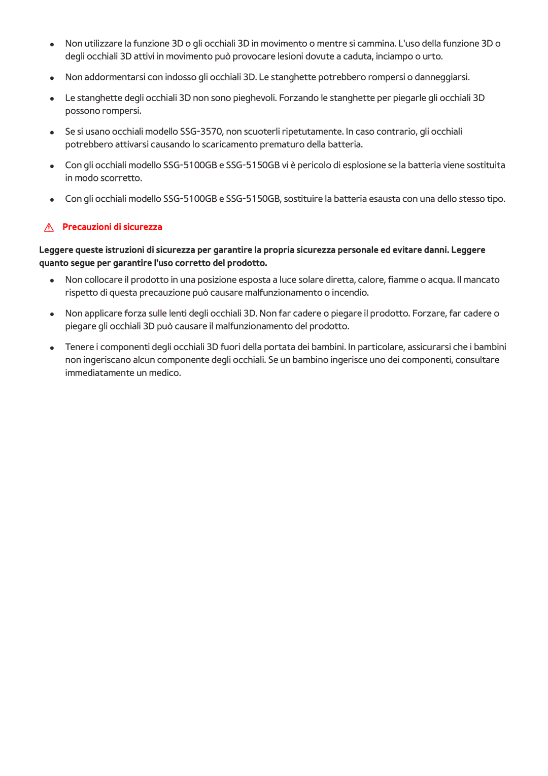 Samsung UE55JS9000TXZT, UE55JS9090QXZG, UE55JS9000LXXH, UE65JS9000LXXH, UE48JS9000LXXH manual Precauzioni di sicurezza 