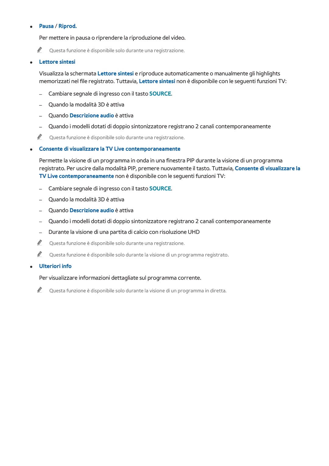 Samsung UE55JU6872UXXH, UE55JU6400WXXH, UE50JU6800WXXH manual Per mettere in pausa o riprendere la riproduzione del video 