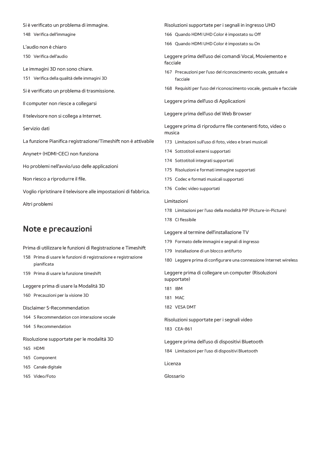 Samsung UE48JU6440WXXH, UE55JU6400WXXH, UE50JU6800WXXH, UE65JU7500LXXH manual Si è verificato un problema di immagine 