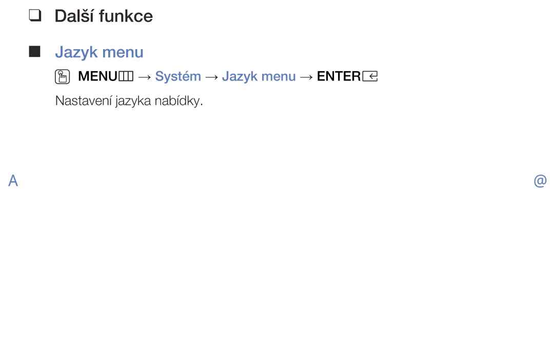 Samsung UE49K5102AKXBT, UE55K5102AKXBT, UE32K4102AKXBT, UE40K5102AKXBT manual OO MENUm → Systém → Jazyk menu → Entere 