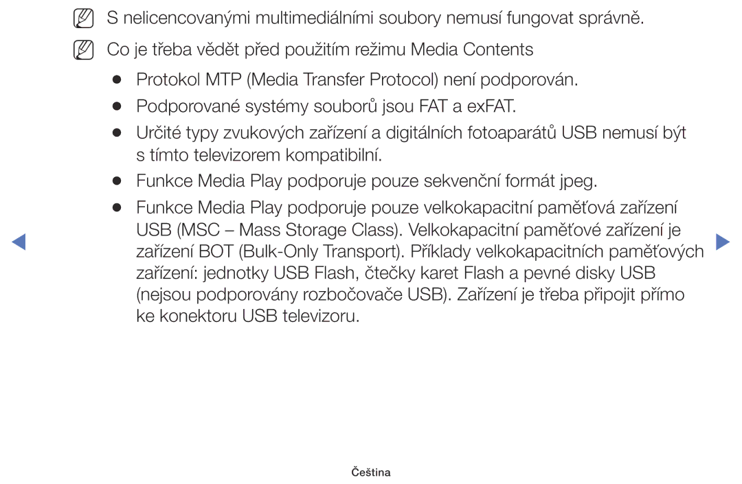 Samsung UE49K5102AKXBT, UE55K5102AKXBT, UE32K4102AKXBT, UE40K5102AKXBT, UE32K5102AKXBT manual Ke konektoru USB televizoru 