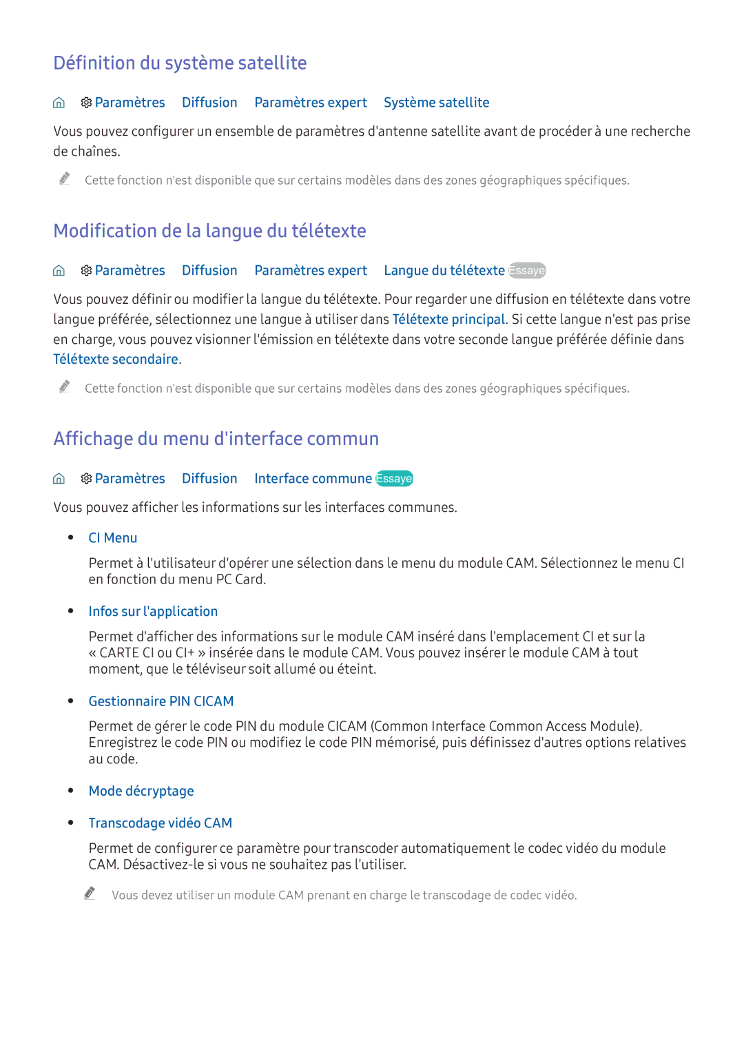 Samsung UE49K5510AKXZF, UE55K6300AKXZF manual Définition du système satellite, Modification de la langue du télétexte 