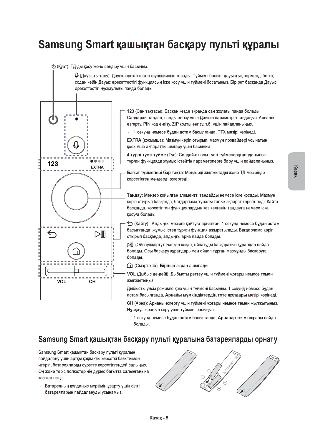 Samsung UE60KS7000UXRU, UE55KS7000UXRU, UE49KS7000UXRU manual Samsung Smart қашықтан басқару пульті құралы 