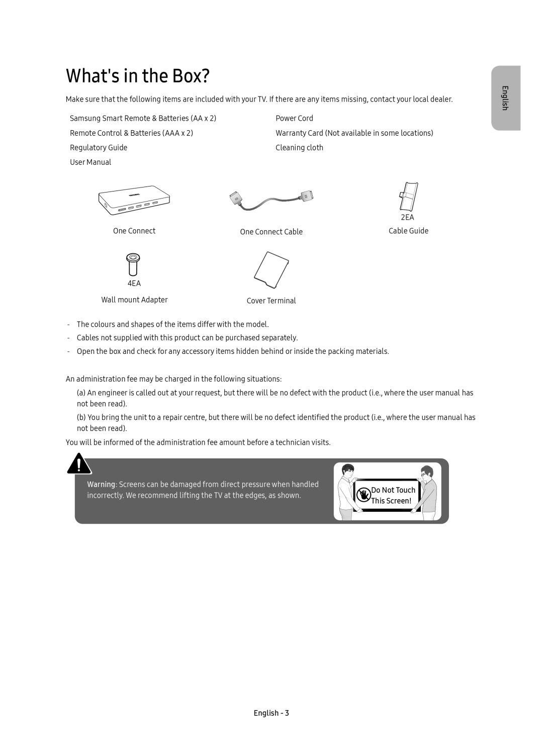 Samsung UE55KS7000UXXC, UE55KS7000UXZF, UE49KS7000UXZF manual Whats in the Box? 