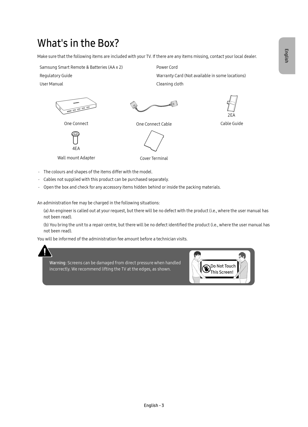 Samsung UE55KS7000UXZT, UE65KS7000UXZT, UE60KS7000UXZT manual Whats in the Box? 