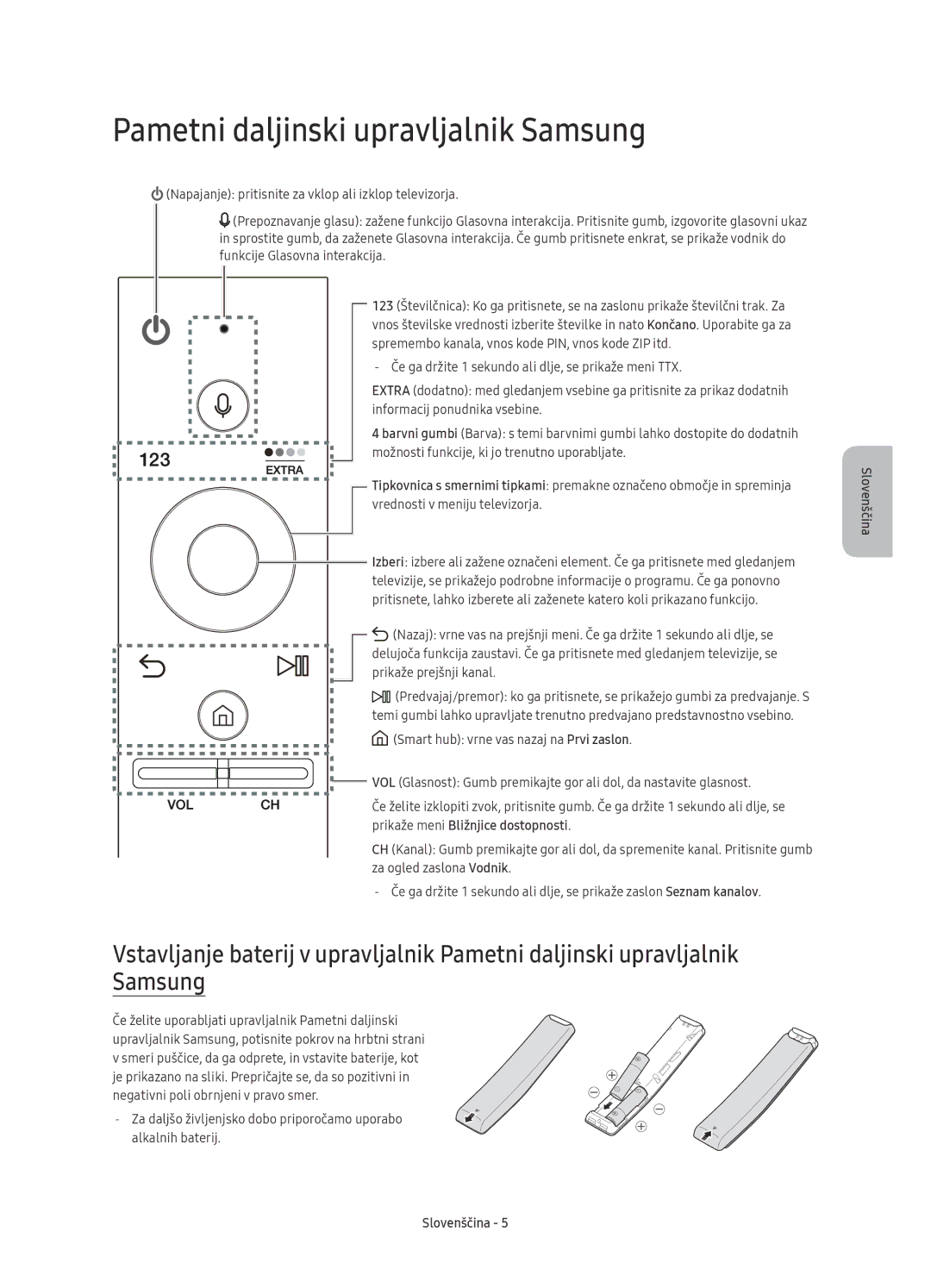 Samsung UE65KS8002TXXH, UE55KS8002TXXH, UE49KS8000LXXH, UE49KS8002TXXH, UE65KS8000LXXH Pametni daljinski upravljalnik Samsung 