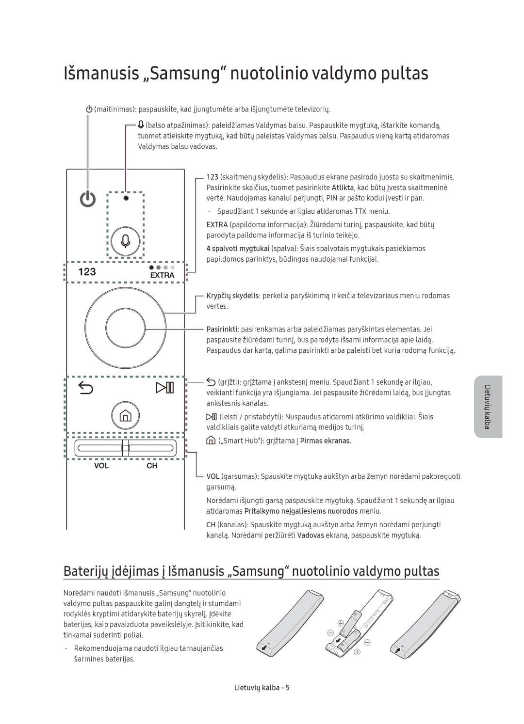 Samsung UE49KU6470SXXN, UE55KU6450SXXH, UE49KU6470SXXH, UE55KU6470SXXH manual Išmanusis „Samsung nuotolinio valdymo pultas 