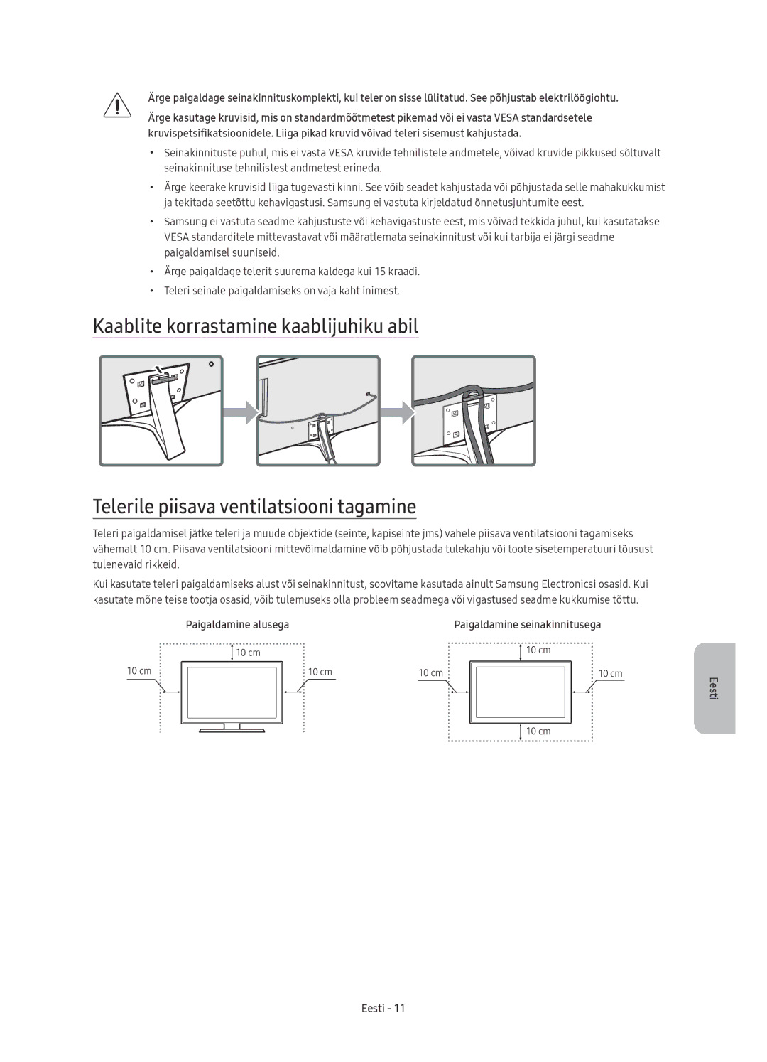 Samsung UE40KU6450SXXN, UE55KU6450SXXH, UE49KU6470SXXH, UE55KU6470SXXH, UE49KU6470SXXN, UE55KU6470SXXN Paigaldamine alusega 