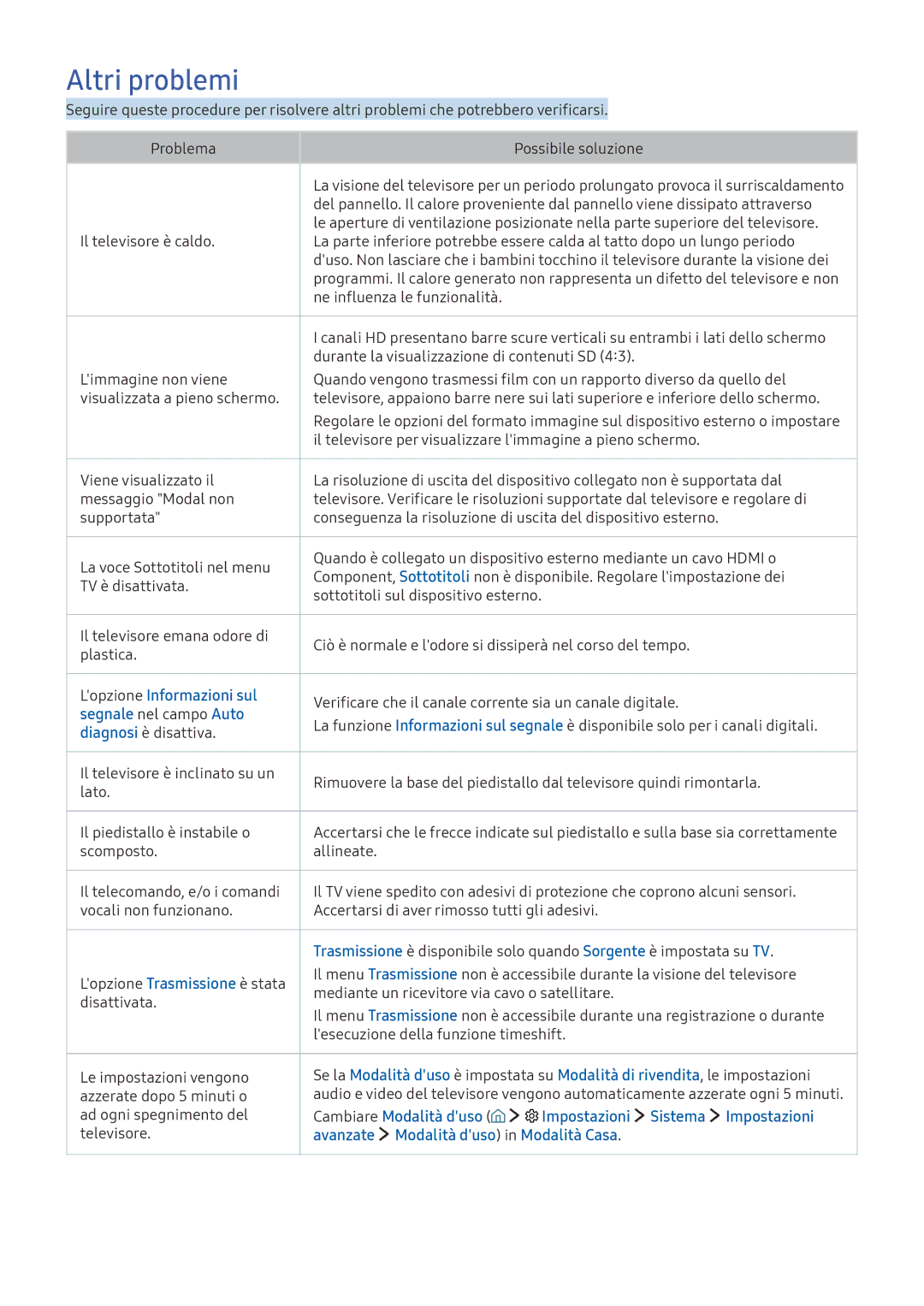 Samsung UE40KU6100KXZT, UE55KU6479UXZG, UE55KU6519UXZG Altri problemi, Lopzione Informazioni sul, Segnale nel campo Auto 