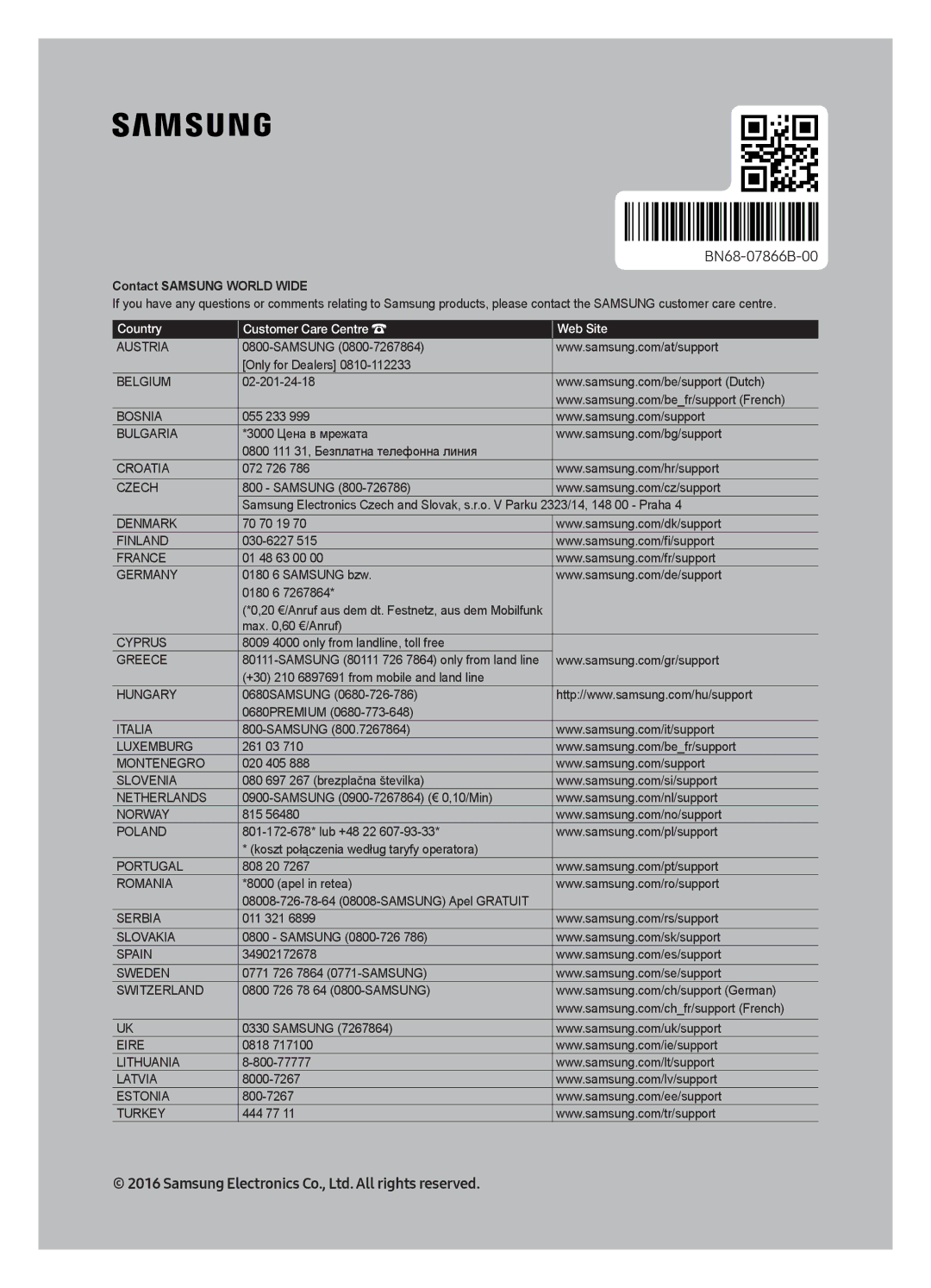 Samsung UE43KU6500UXZF, UE55KU6500UXZG, UE43KU6500UXXC, UE55KU6500UXXU, UE49KU6500UXXC, UE55KU6500UXZF manual BN68-07866B-00 