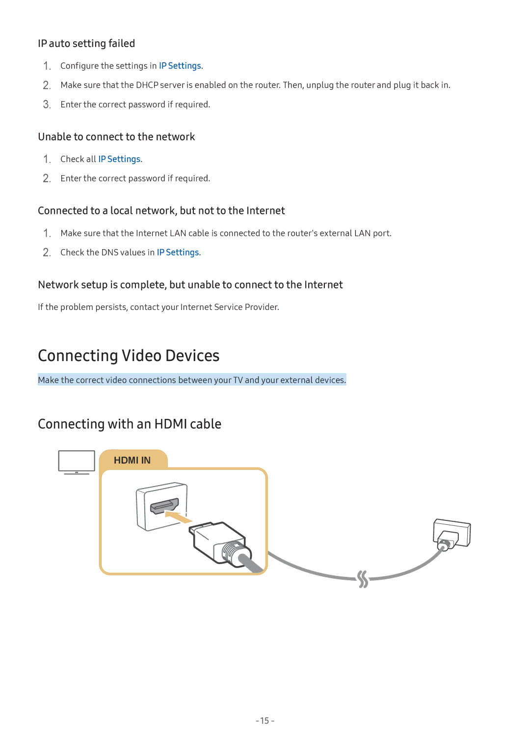 Samsung UE43M5602AKXXH, UE55M5570AUXZG, UE49M5580AUXZG manual Connecting Video Devices, Connecting with an Hdmi cable 