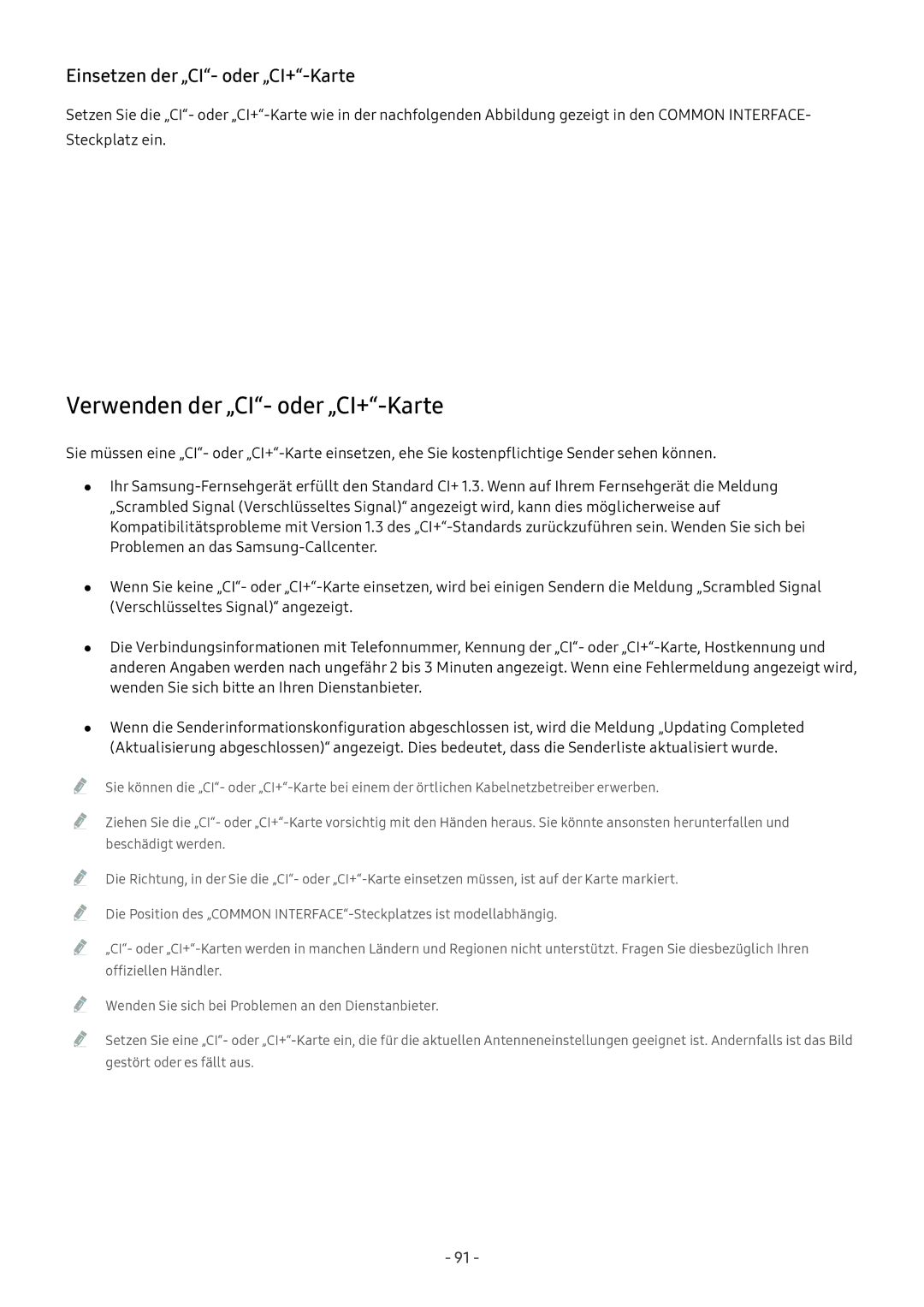 Samsung UE32M5590AUXZG, UE55M5570AUXZG manual Verwenden der „CI- oder „CI+-Karte, Einsetzen der „CI- oder „CI+-Karte 