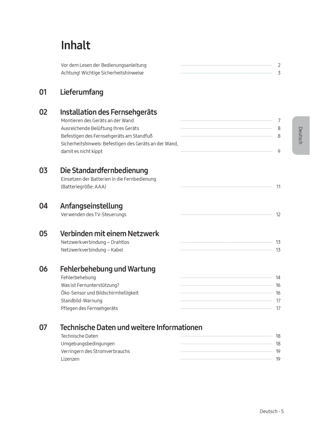 Samsung UE55MU6220WXXN manual Inhalt 