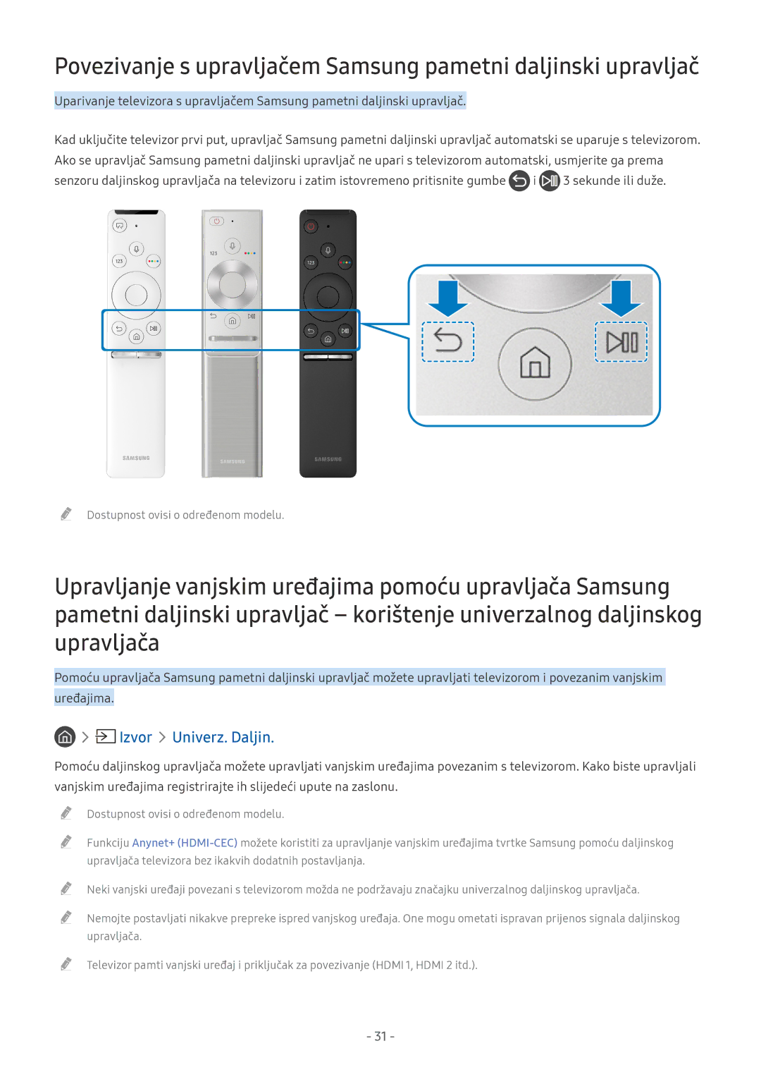 Samsung UE40MU6172UXXH, UE55MU7002TXXH, UE40MU6402UXXH, UE40MU6122KXXH, UE75MU8002TXXH, UE65MU8002TXXH Izvor Univerz. Daljin 