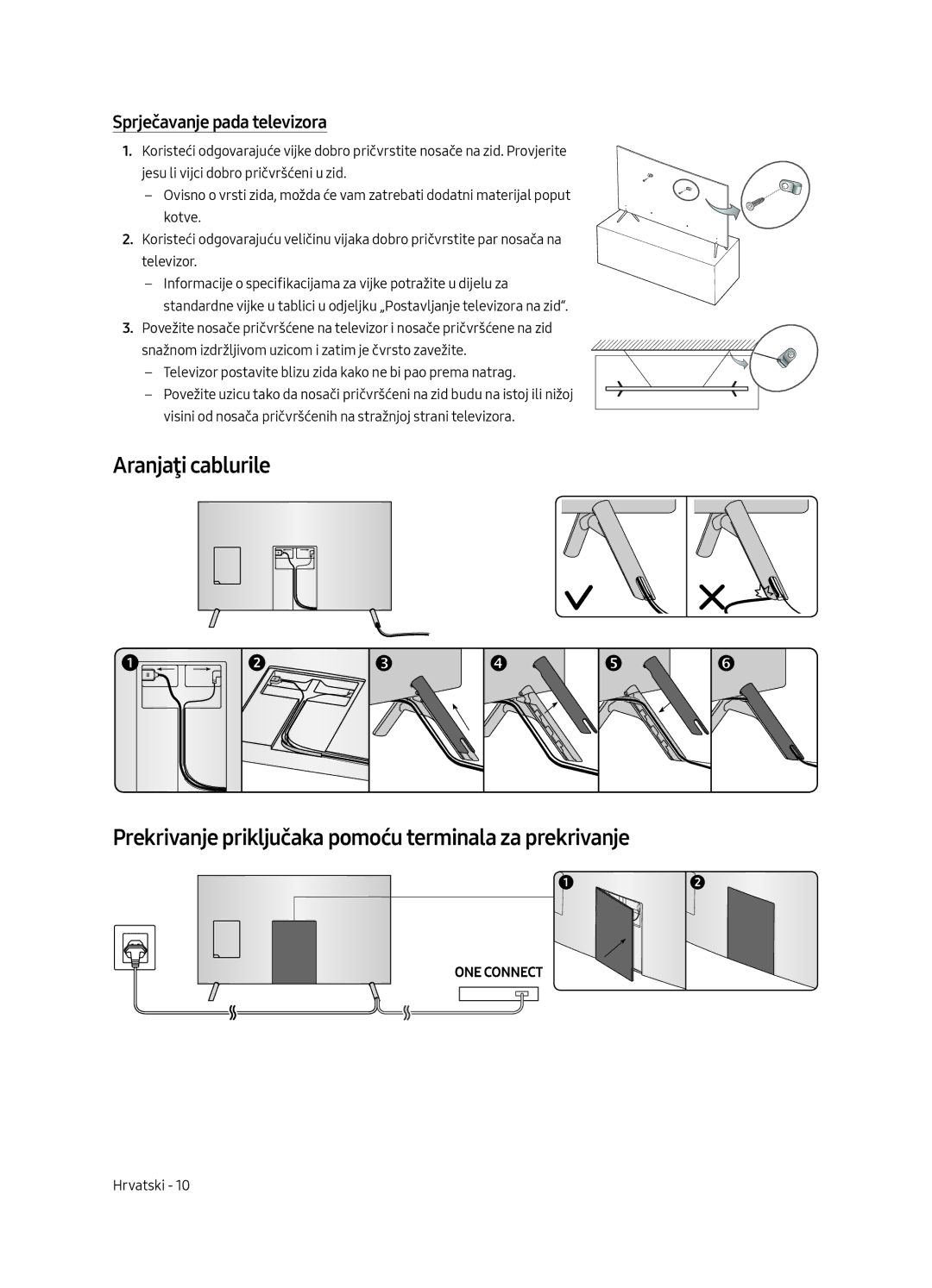 Samsung UE55MU7002TXXH, UE75MU7002TXXH, UE49MU7002TXXH, UE82MU7002TXXH, UE65MU7002TXXH manual Sprječavanje pada televizora 