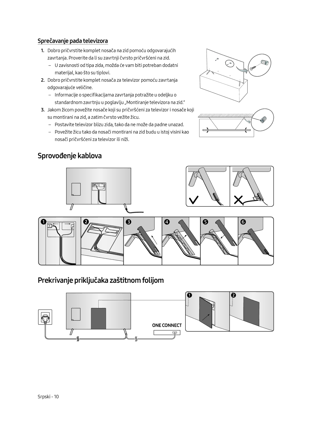 Samsung UE82MU7002TXXH, UE55MU7002TXXH, UE75MU7002TXXH, UE49MU7002TXXH, UE65MU7002TXXH manual Sprečavanje pada televizora 